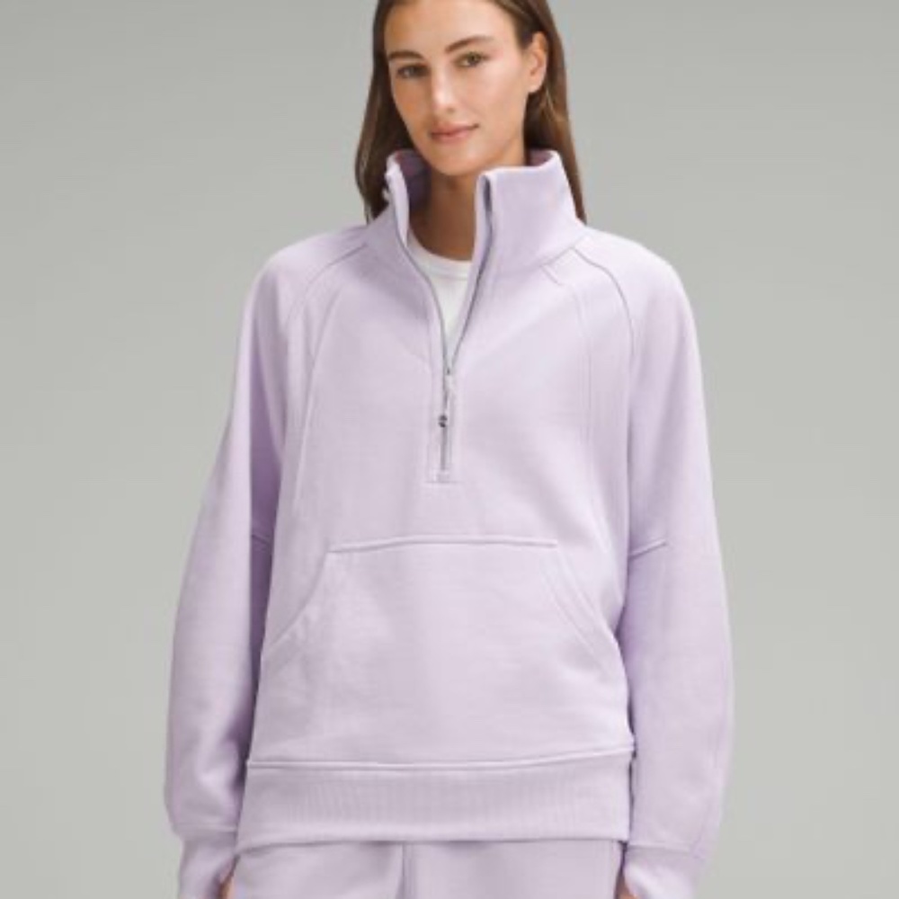 Lululemon NWT Oversized Zipped Funnel Neck Scuba Long in Lilac Ether Size XS/S